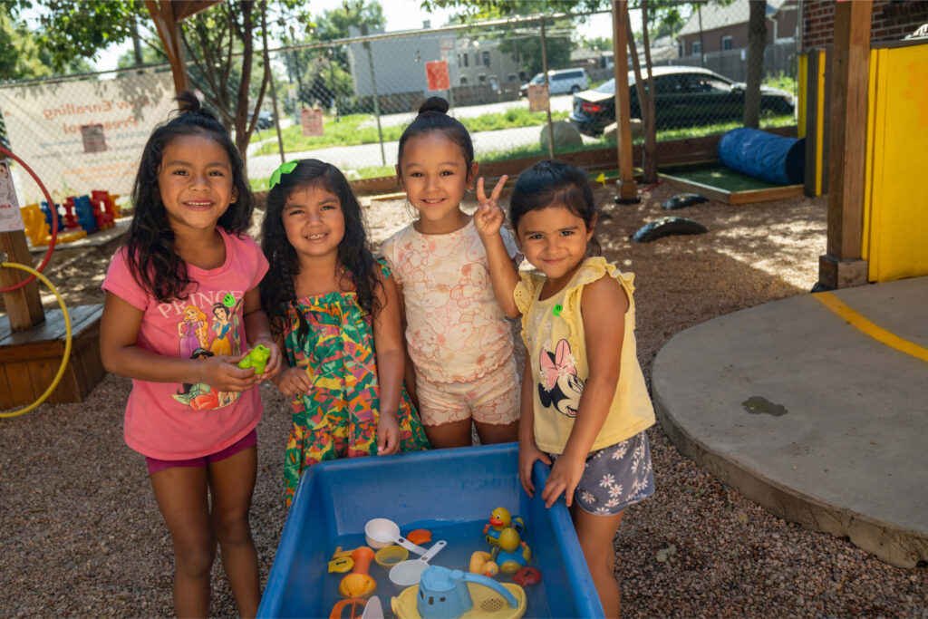 Four preschool-aged Latina girls