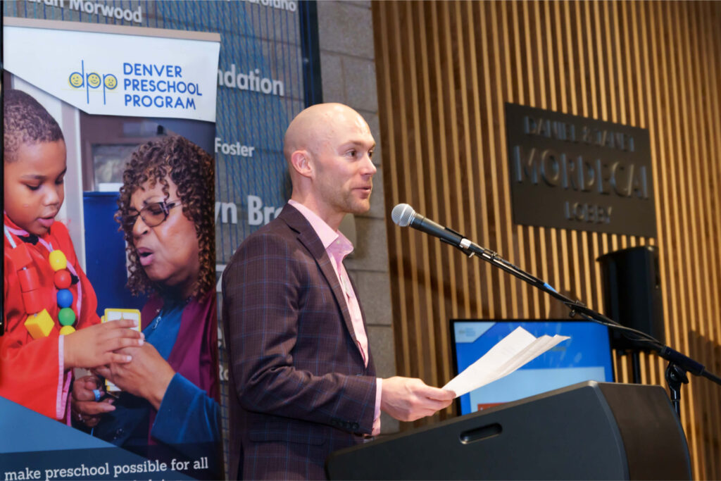 DPP Vice President of Programs Chris Miller speaks at an event