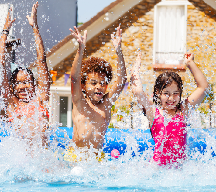 Young children in Denver splash pad